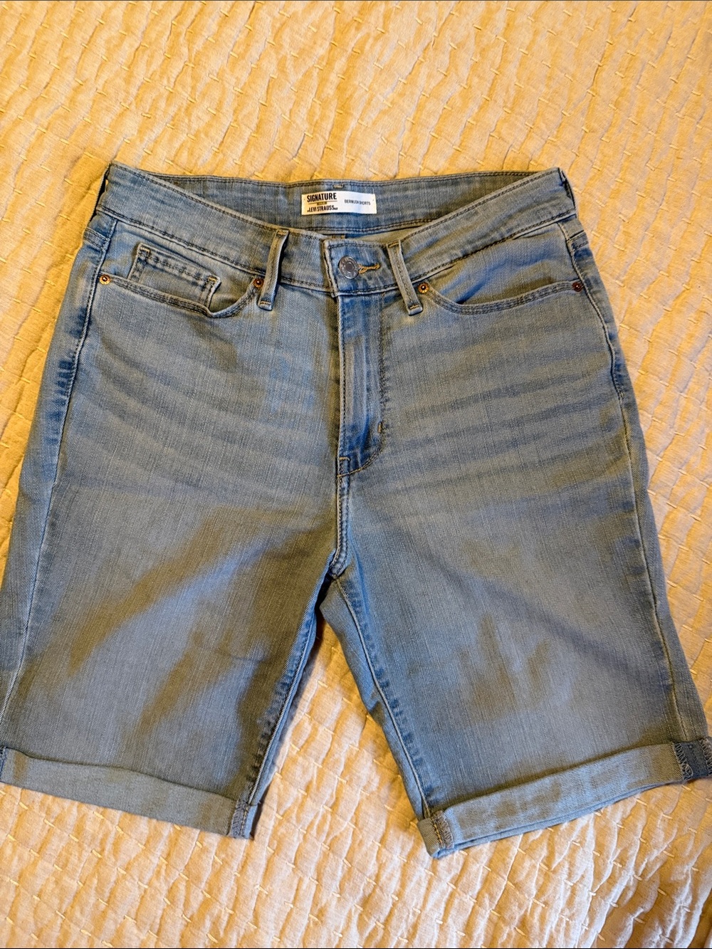 Signature by Levi Strauss Light Blue Denim Bermuda Shorts